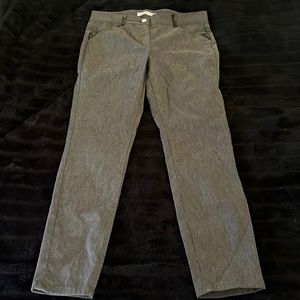 Charcoal Grey stretch skinny pant 8 skinny chino leggings leather trim Prophecy